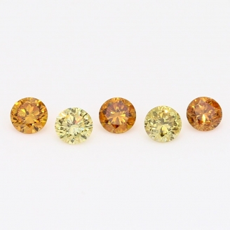 0.40 Total carat parcel of round-cut orange and yellow diamonds