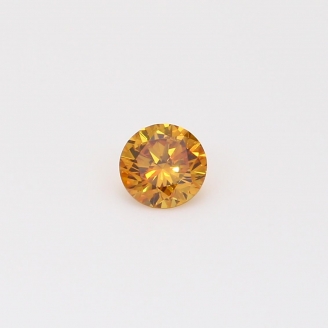 0.35 Carat round-cut fancy orange diamond