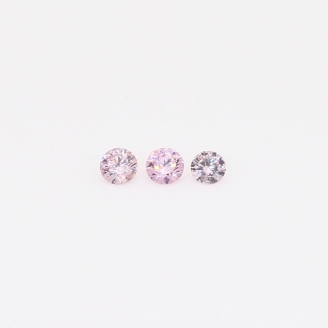 0.07 Total carat trio of round-cut FPP Argyle pink diamonds