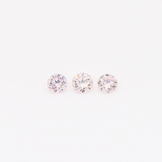 0.10 Total carat trio of round-cut FLP Argyle pink diamonds