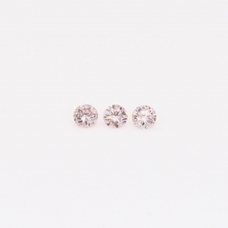 0.025 Total carat trio of round-cut FP Argyle pink diamonds