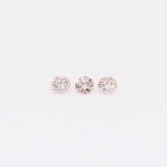 0.07 Total carat trio of round-cut FLP/PR Argyle pink diamonds