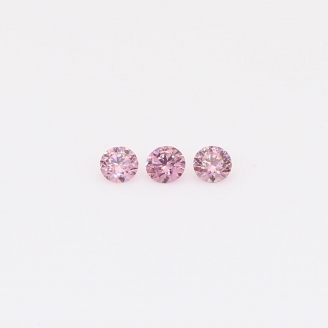 0.07 Total carat trio of round-cut FIPP Argyle pink diamonds