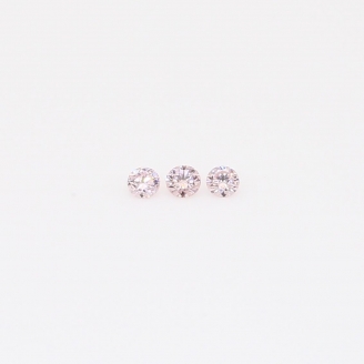 0.04 Total carat trio of round-cut FP Argyle pink diamonds