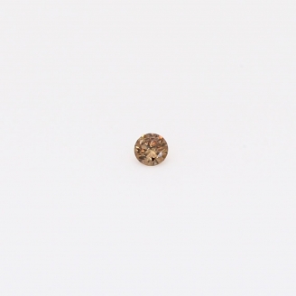 0.03 Carat round-cut champagne diamond