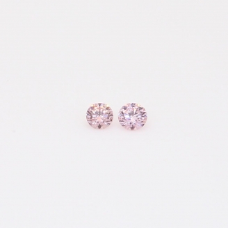 0.06 Carat pair of round-cut FPP Argyle pink diamonds