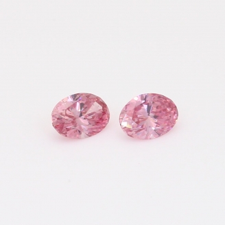 0.45 Total carat pair of oval-cut GIA certified 3P Argyle certified pink diamonds