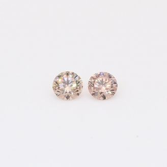 0.22 Total carat pair of round-cut intense pink champagne diamonds