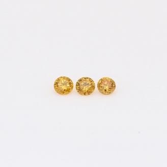 0.09 Total carat trio of round-cut fancy intense orange diamonds