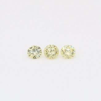 0.18 Total carat trio of round-cut fancy yellow diamonds