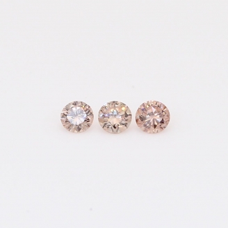 0.18 Total carat trio of round-cut intense pink champagne diamonds
