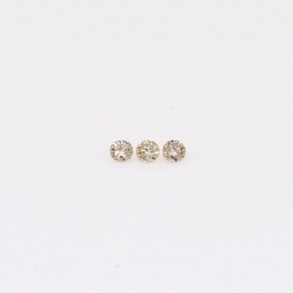 0.03 Total carat trio of round-cut champagne diamonds