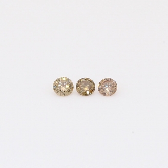 0.09 Total carat trio of round-cut champagne diamonds