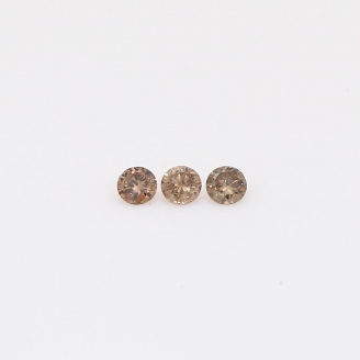 0.06 Total carat trio of round-cut champagne diamonds