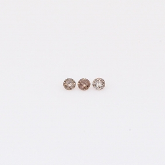 0.027 Total carat trio of round-cut champagne diamonds