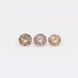 0.27 Total carat trio of round-cut champagne diamonds