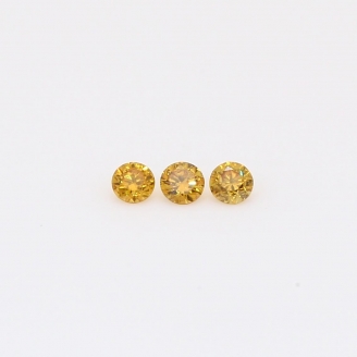 1.05 Total carat trio of round-cut fancy intense orange diamonds