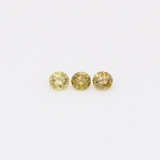 0.15 Total carat trio of round-cut fancy green diamonds