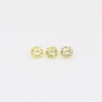 0.12 Total carat trio of round-cut fancy yellow diamonds