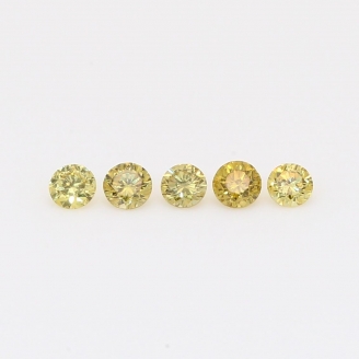 0.20 Total carat parcel of round-cut fancy yellow diamonds