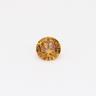 0.31 Carat round-cut fancy orange diamond