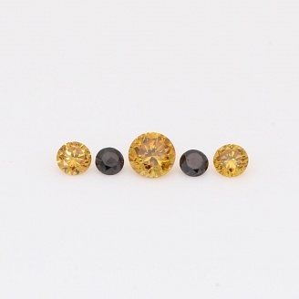 0.16 Total carat parcel of round-cut orange and black diamonds