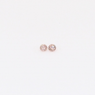 0.02 Total carat pair of round-cut Argyle intense pink champagne diamonds