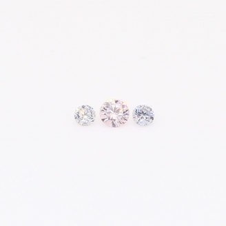 0.075 Total carat trio of round-cut BL1 and FPP Argyle pink diamonds