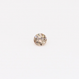 0.08 Carat round-cut champagne diamond
