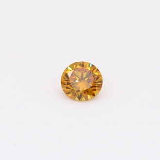 0.32 Carat round-cut fancy intense orange diamond