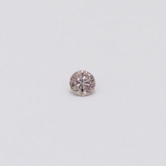 0.08 Carat round-cut fancy light orange pink diamond