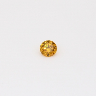 0.10 Carat round cut orange diamond