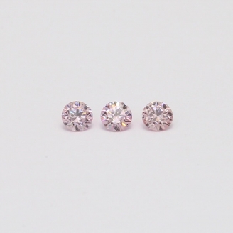 0.15 Total carat trio of round cut FPP Argyle pink diamonds