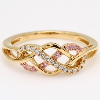 Cliona Argyle pink and white diamond ring