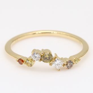 Enigma rainbow diamond stackable ring