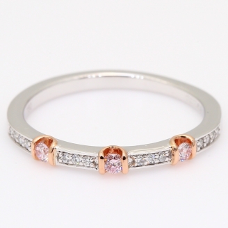 Trio Argyle pink and white diamond wedding ring