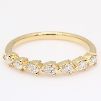 Forelle pear-cut white diamond stackable ring