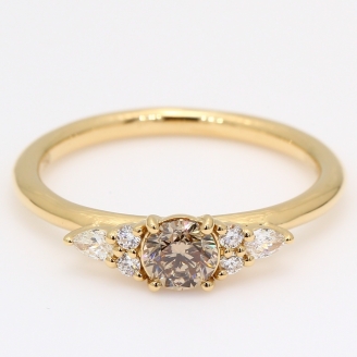 Cedar champagne and white diamond ring