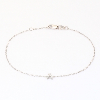 Lexicon white diamond sterling silver initial bracelet