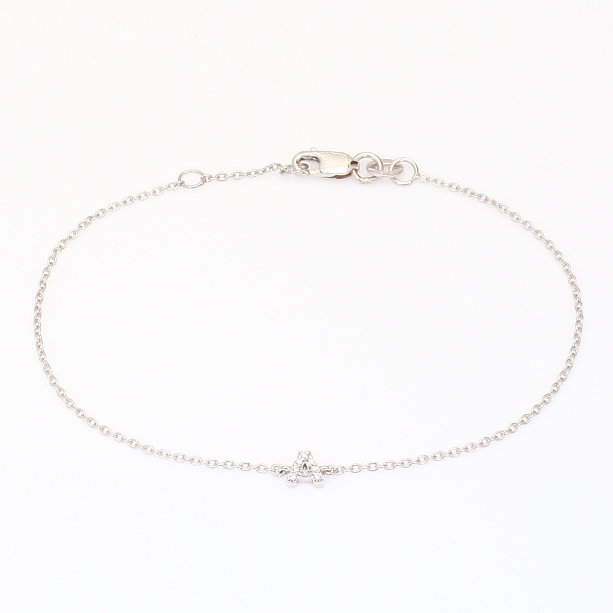 Lexicon white diamond sterling silver initial bracelet