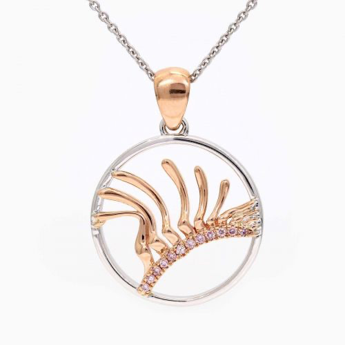 Emblem Argyle pink diamond kangaroo paw pendant