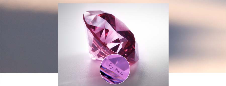 Argyle Pink diamond laser inscription