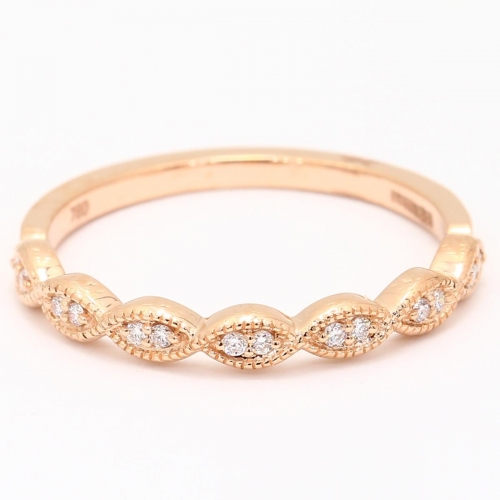 Hepburn Art Deco style band in rose gold